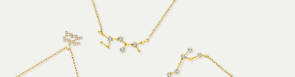 Constellation and Zodiac Necklaces in 14k Plated Gold