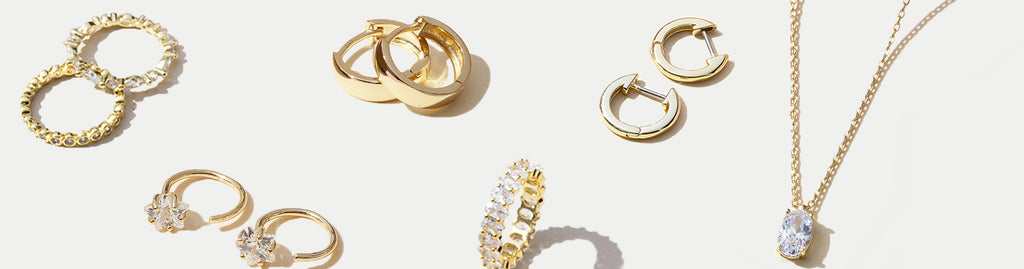 Perfect Jewelry For Going Out - 14K plated Gold + Pavè pieces to dress it up