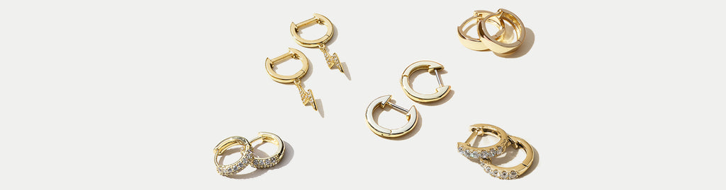Hoop Earrings available 14k Plated White, Rose and Yellow Gold