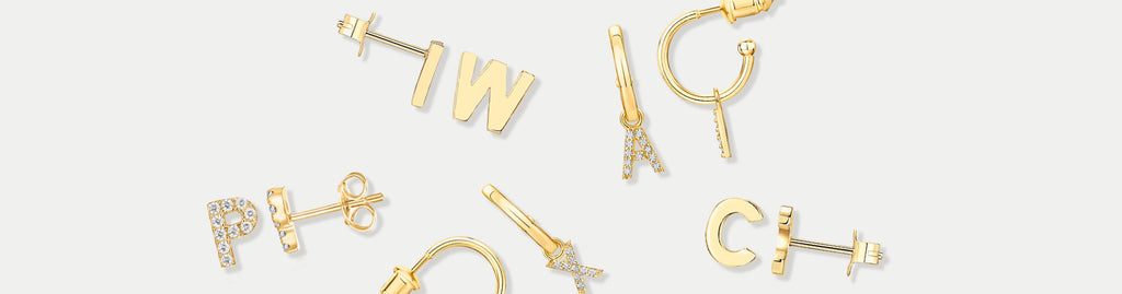 Personalize Your Earrings With Initials - Available in 14k Plated Yellow, White, and Rose Gold