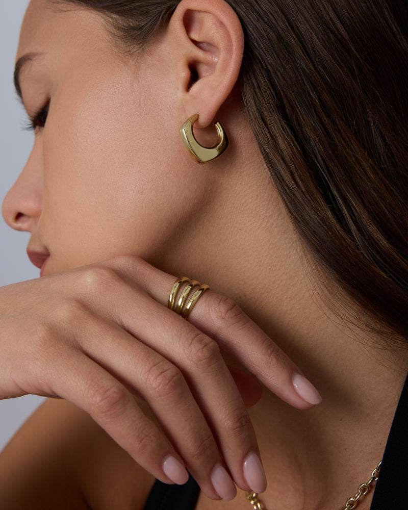 Waterproof Chunky Square Hoop Earrings