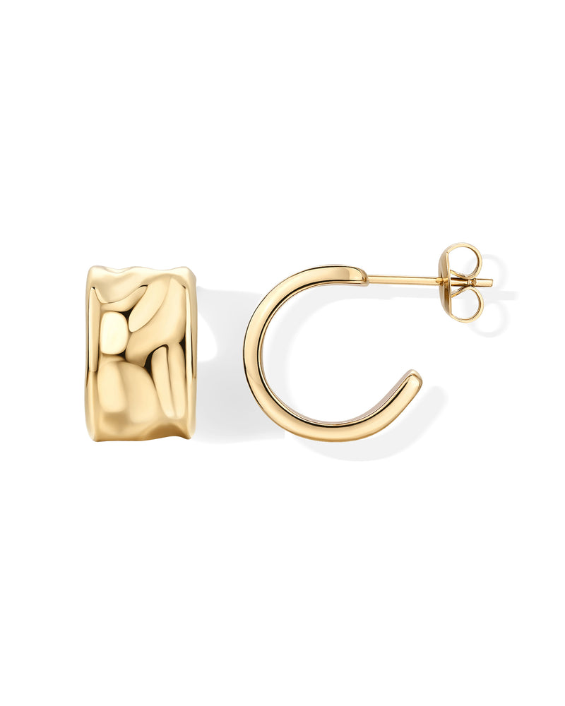 Waterproof Bold Textured Hoop Earrings