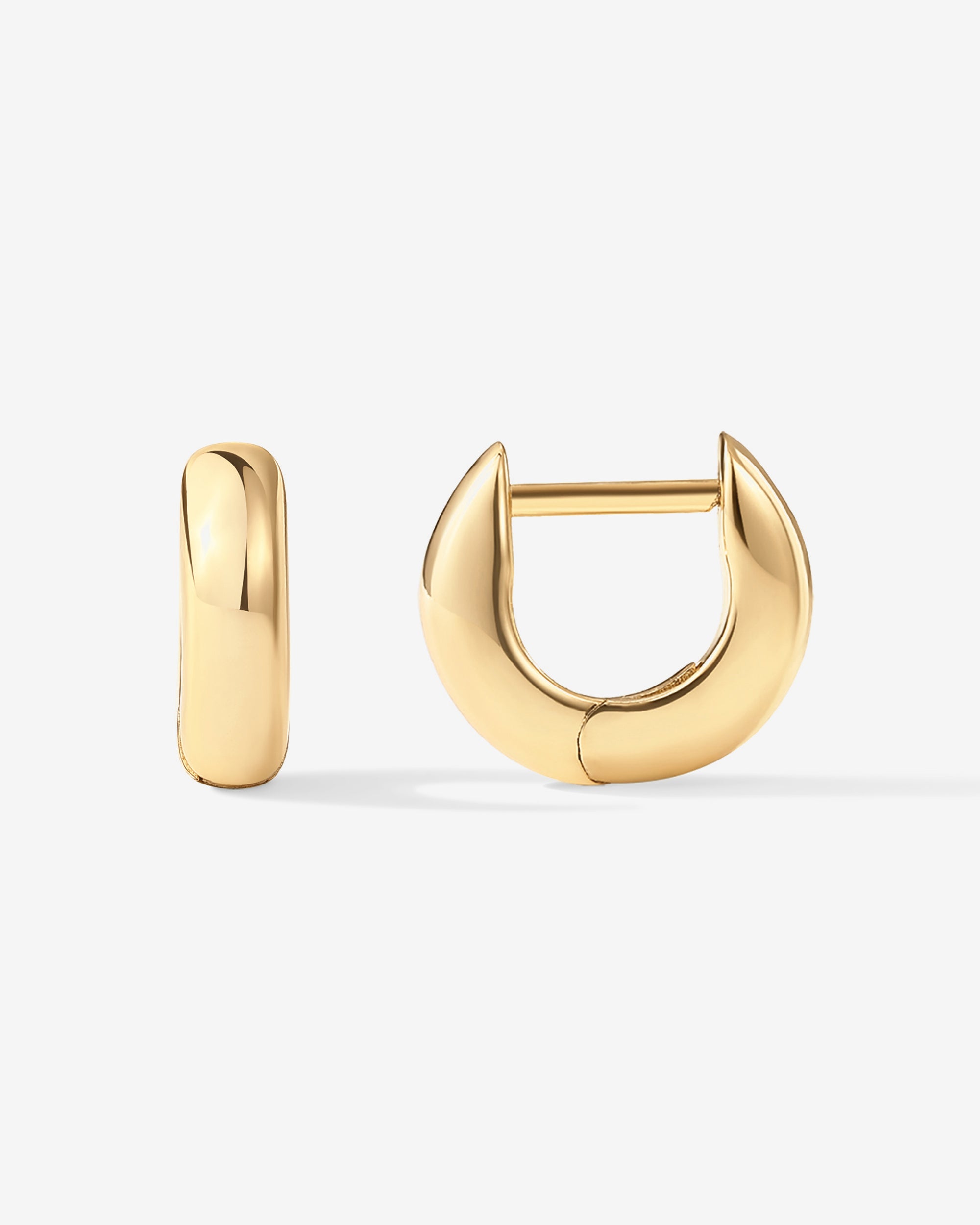 Yellow Gold Thick Gold Huggie Earrings Thick Gold Earrings Mini