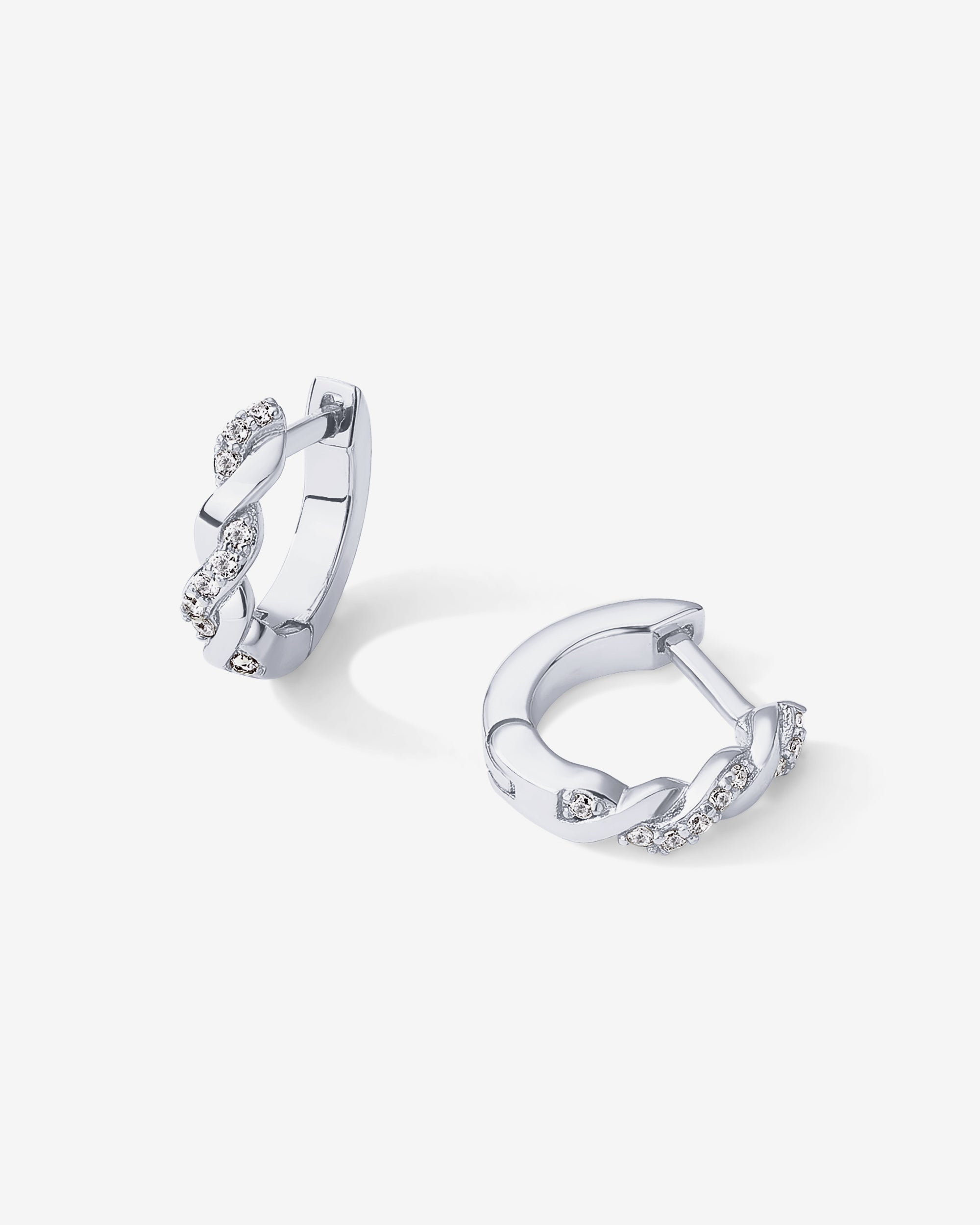 Twisted Cubic Zirconia Huggies – PAVOI