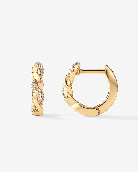 Twisted Cubic Zirconia Huggies