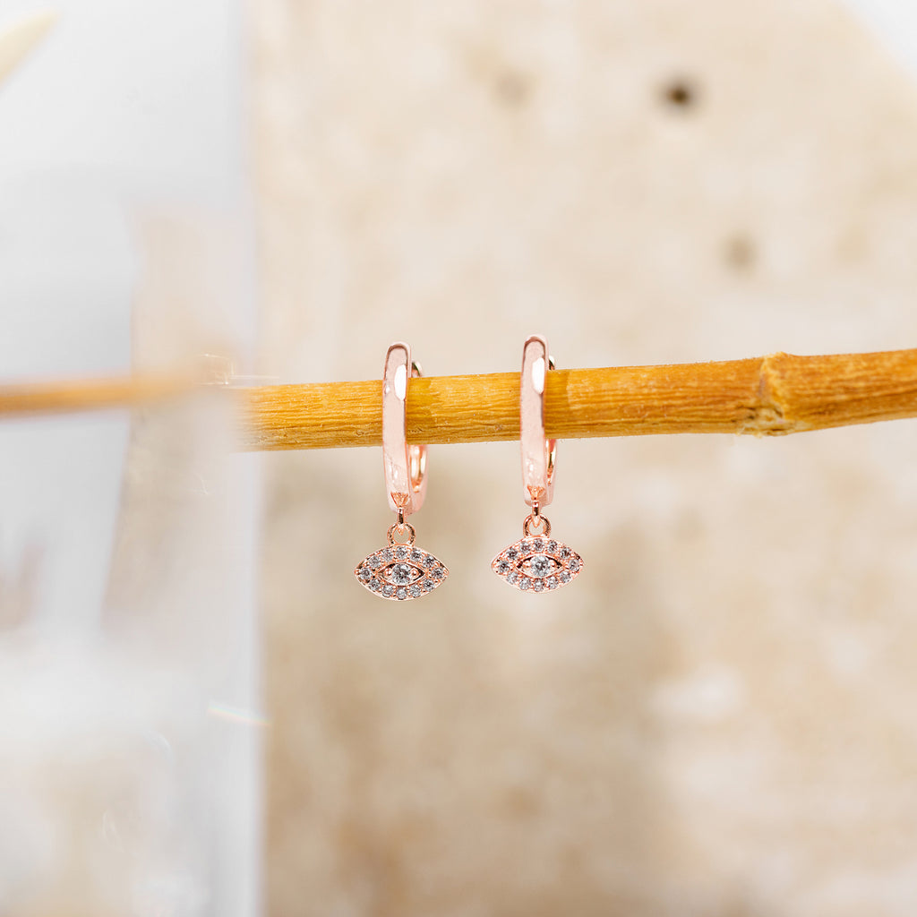 Evil Eye Huggies  Earring 