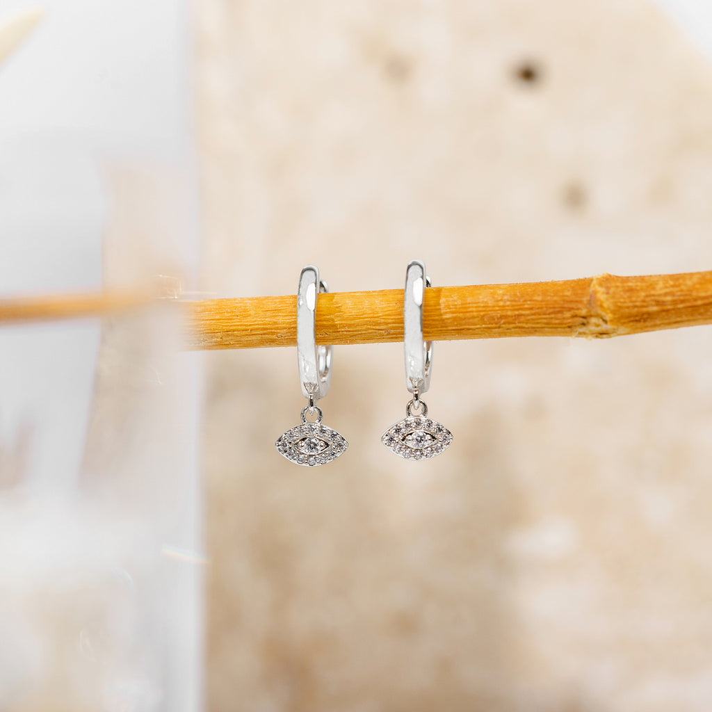 Evil Eye Huggies  Earring 