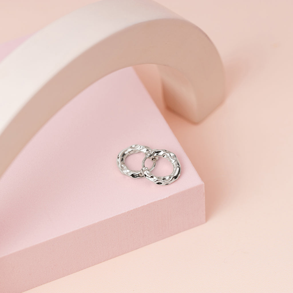 Hammered Huggies  Earring 