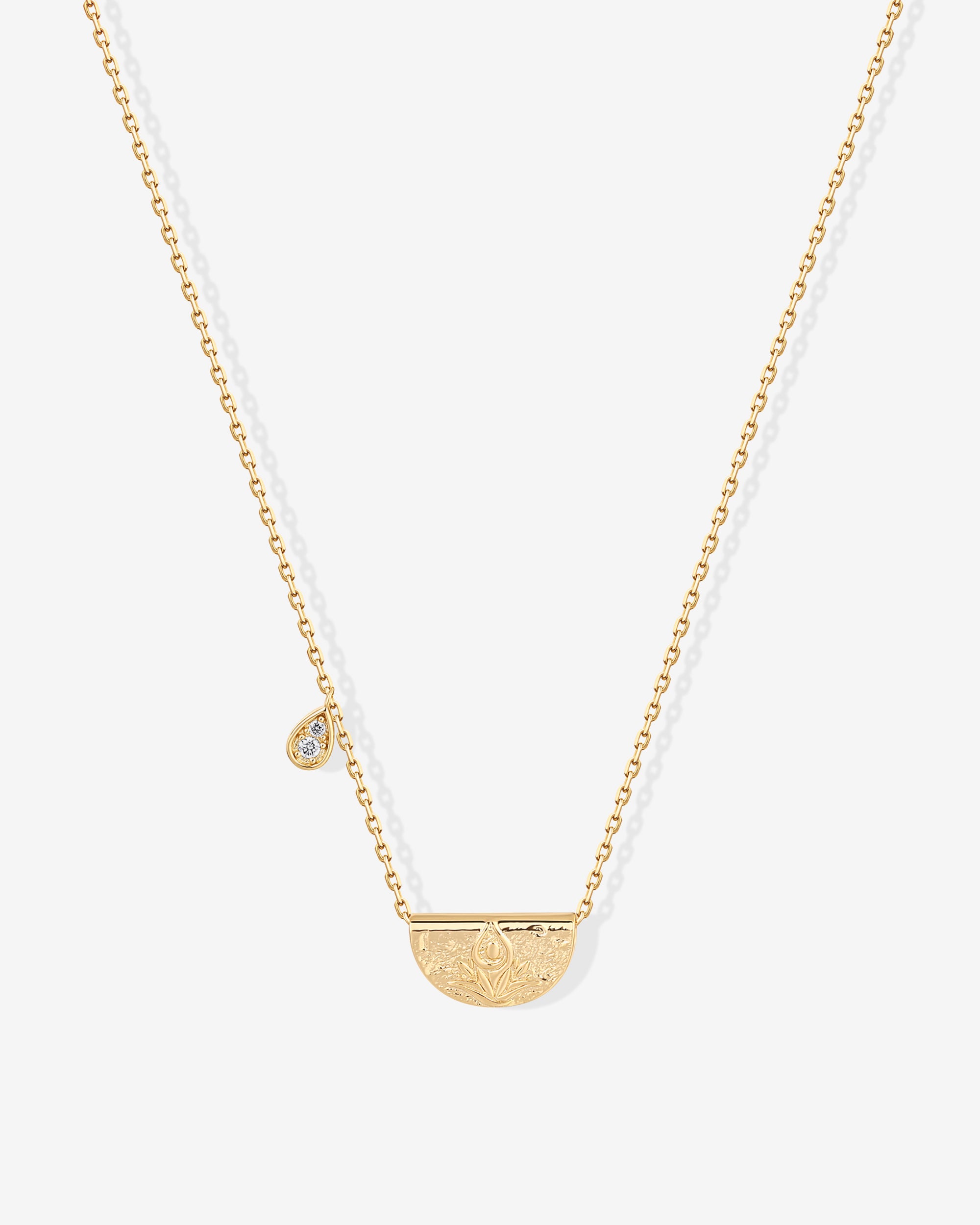 Lotus Engraved Pendant Necklace – PAVOI