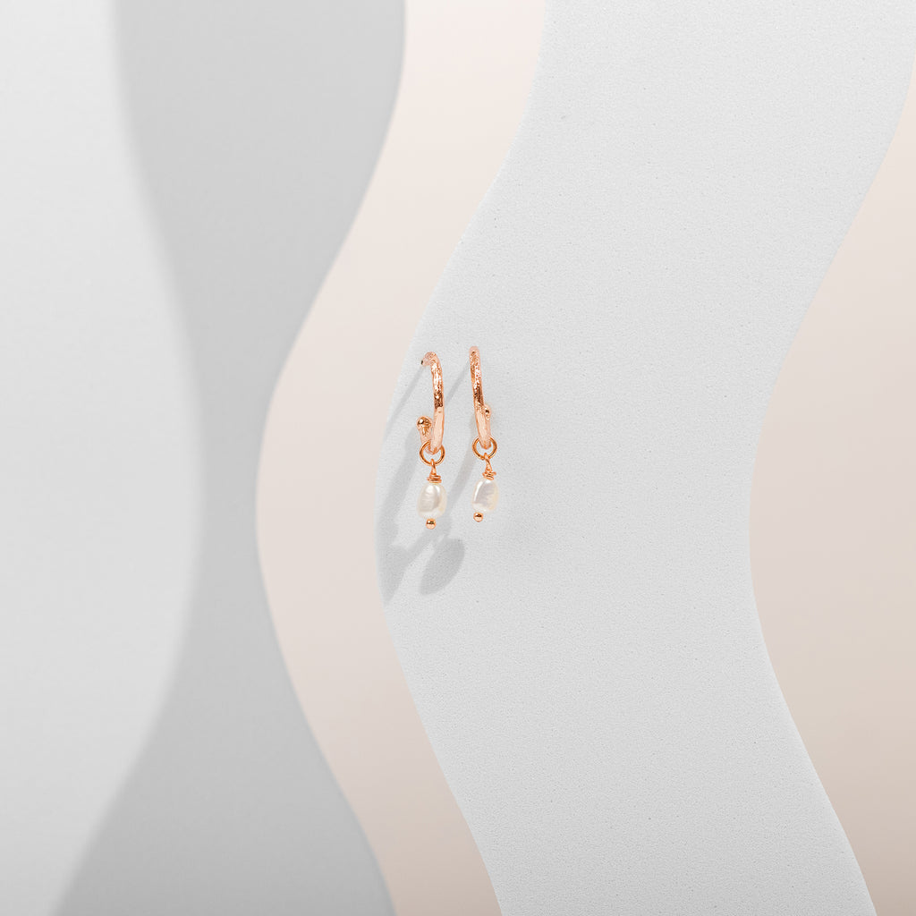 Drop Pearl Hoops  Earring 