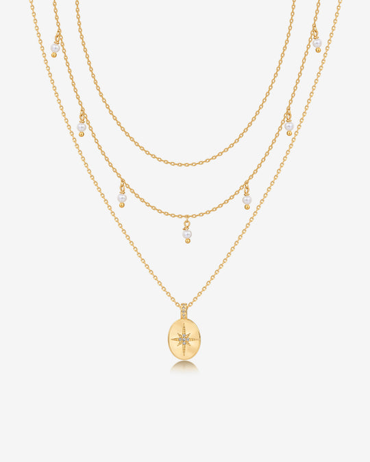 Layered North Star Pendant Necklace