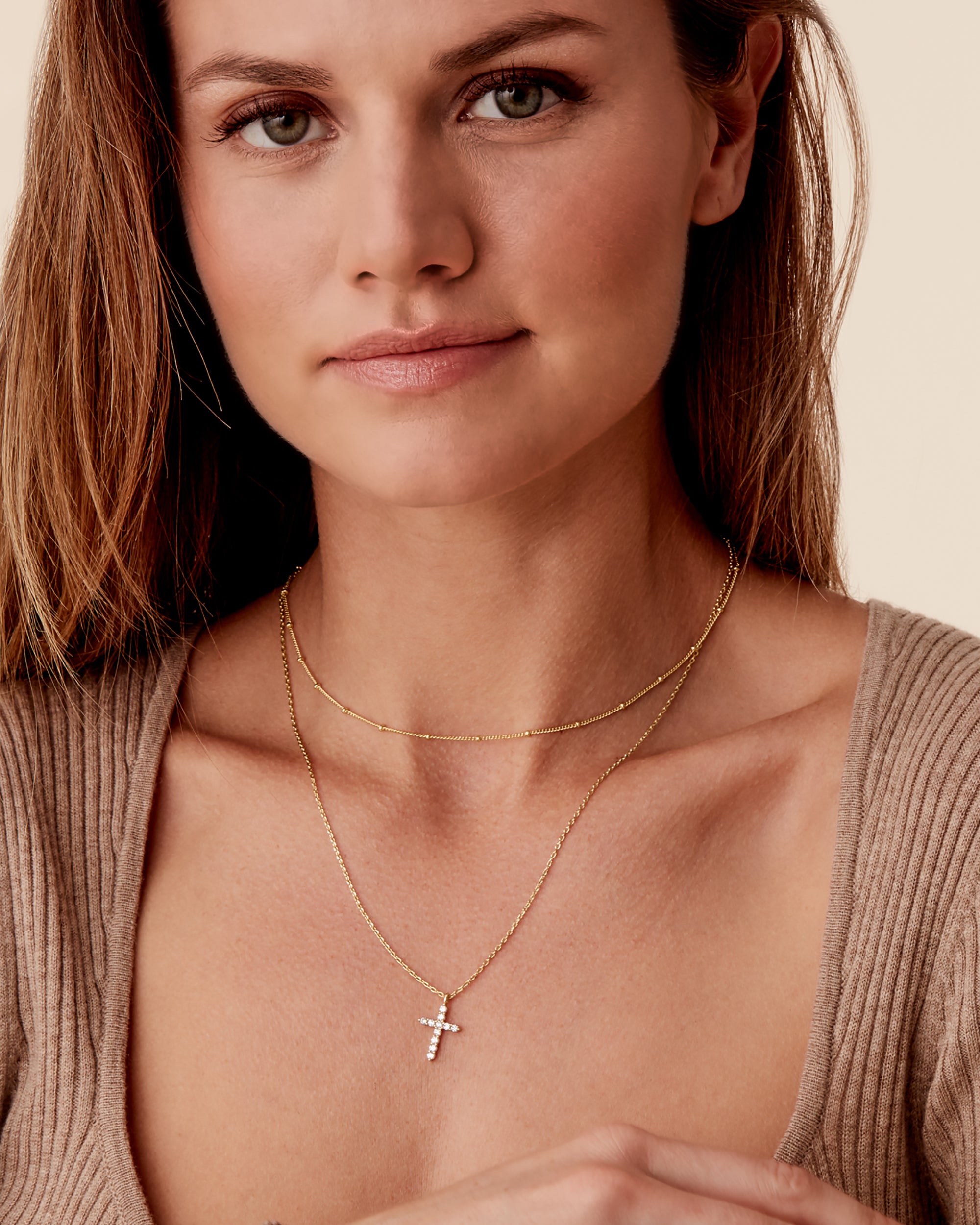 Cross Necklace For Women, 14k Gold Plated/sterling Silver Chain Necklace  Dainty Layered Gold Cross Pendant Necklace Simple Cute Necklaces For Women  Go