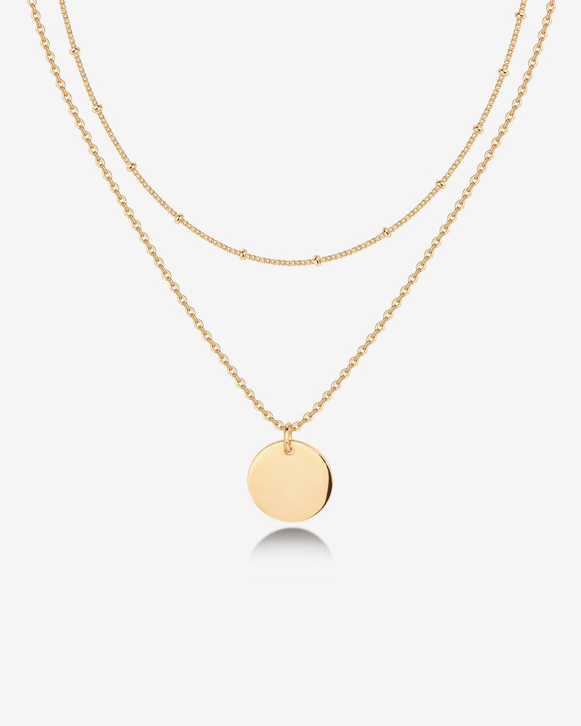 Double Layered Chain Necklace In Gold – Aiori