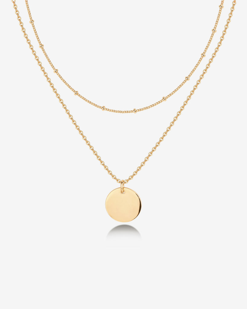 Vermeil Layered Coin Pendant Necklace  Necklace 