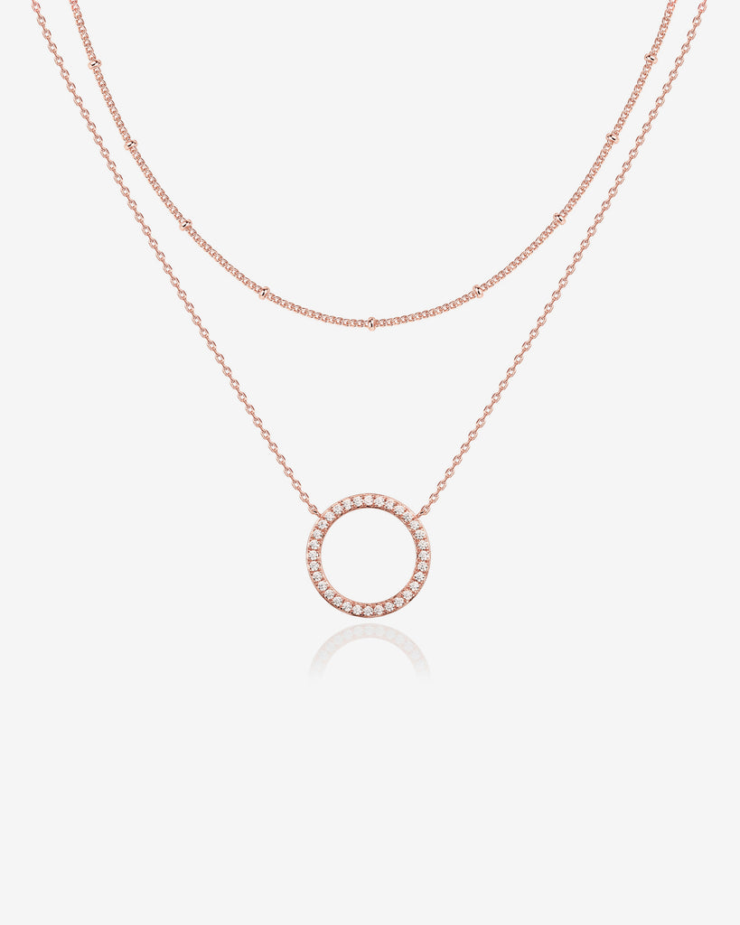 Layered Open Circle Pendant Necklace  Necklace 