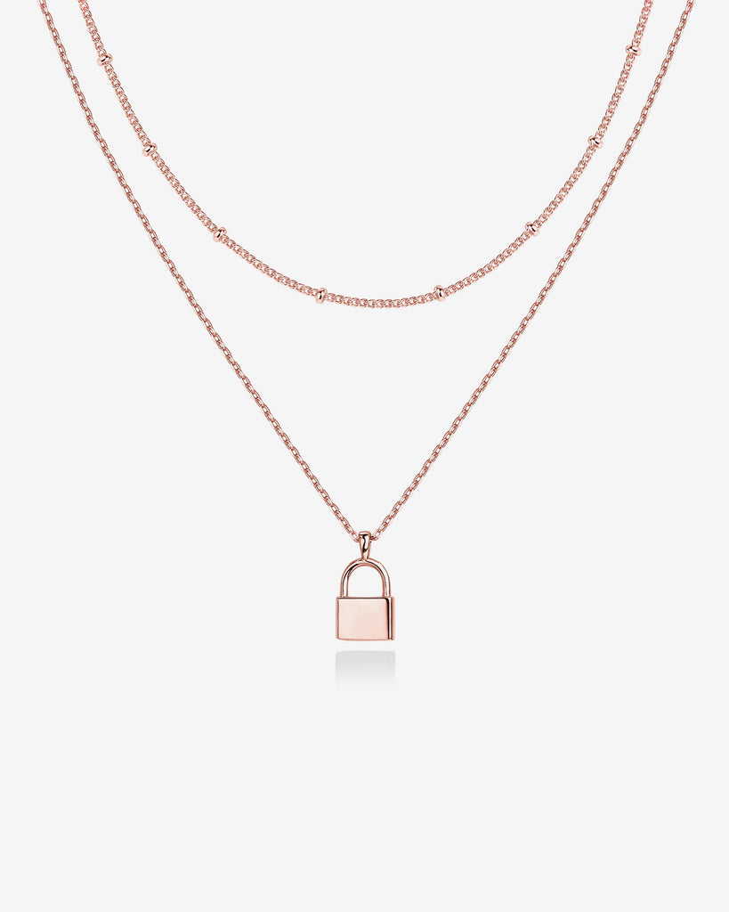 Layered Lock Pendant Necklace  Necklace 