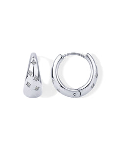 Waterproof Starburst Chunky Huggie Hoops