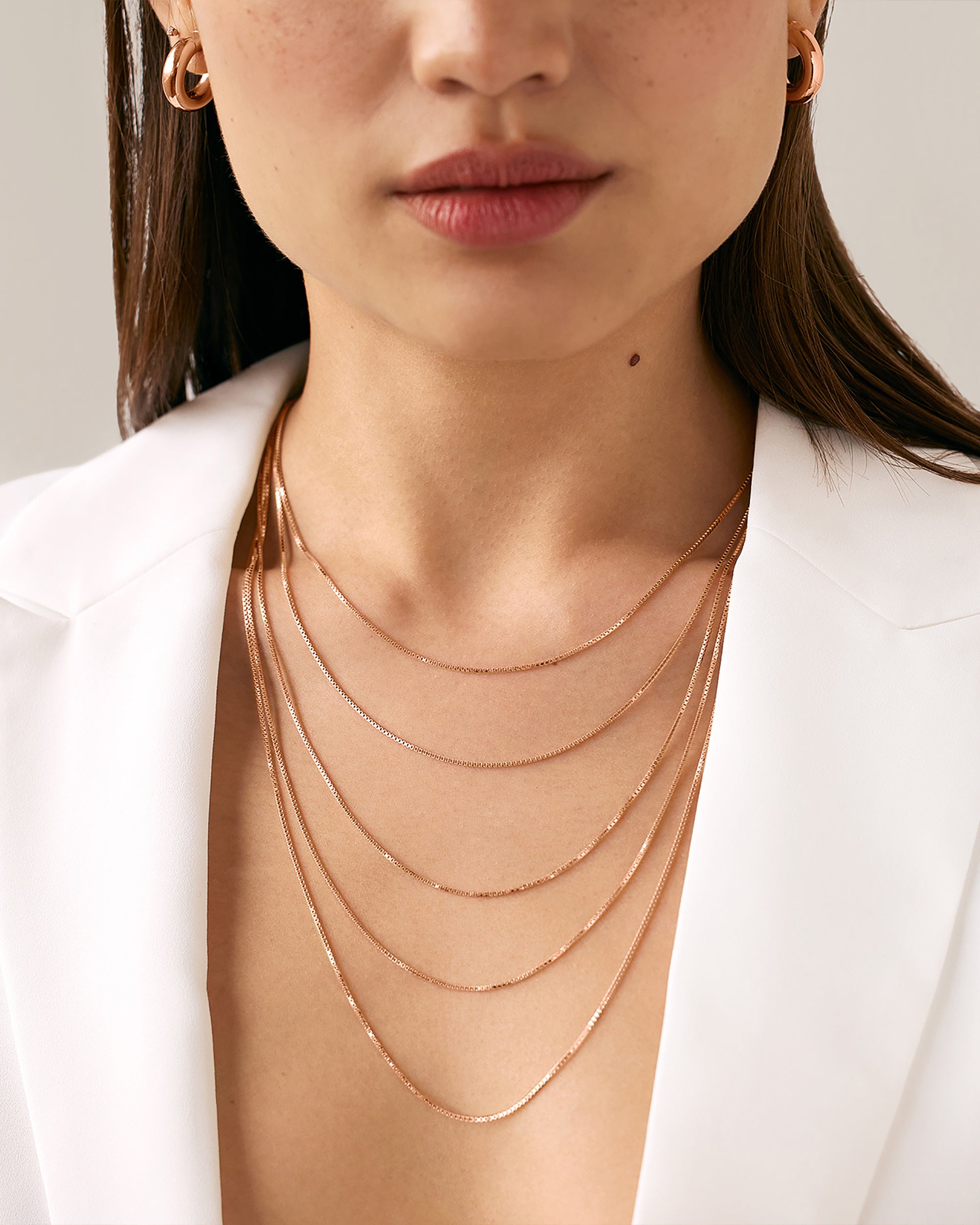 Box Chain Necklace 4mm Yellow Ion-Plated Solid Stainless