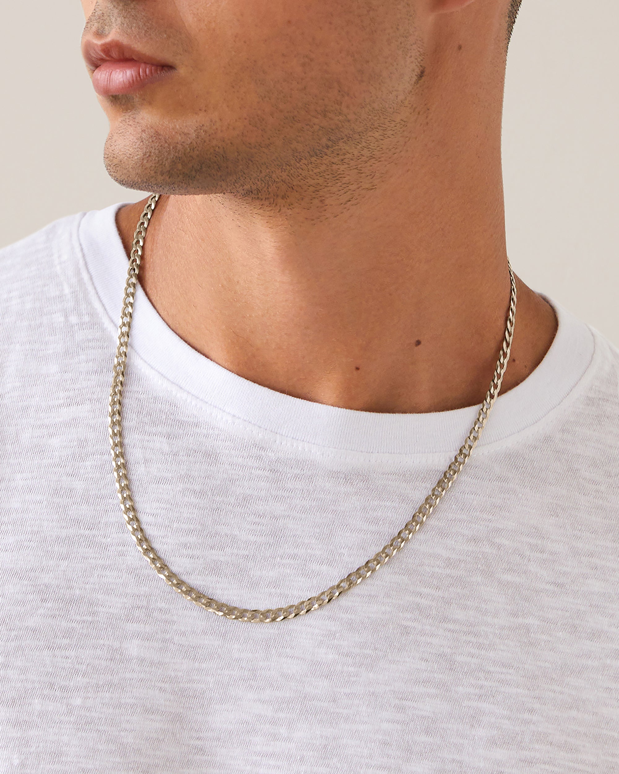 Thin Super Flat Curb Link Chain Necklace – PAVOI