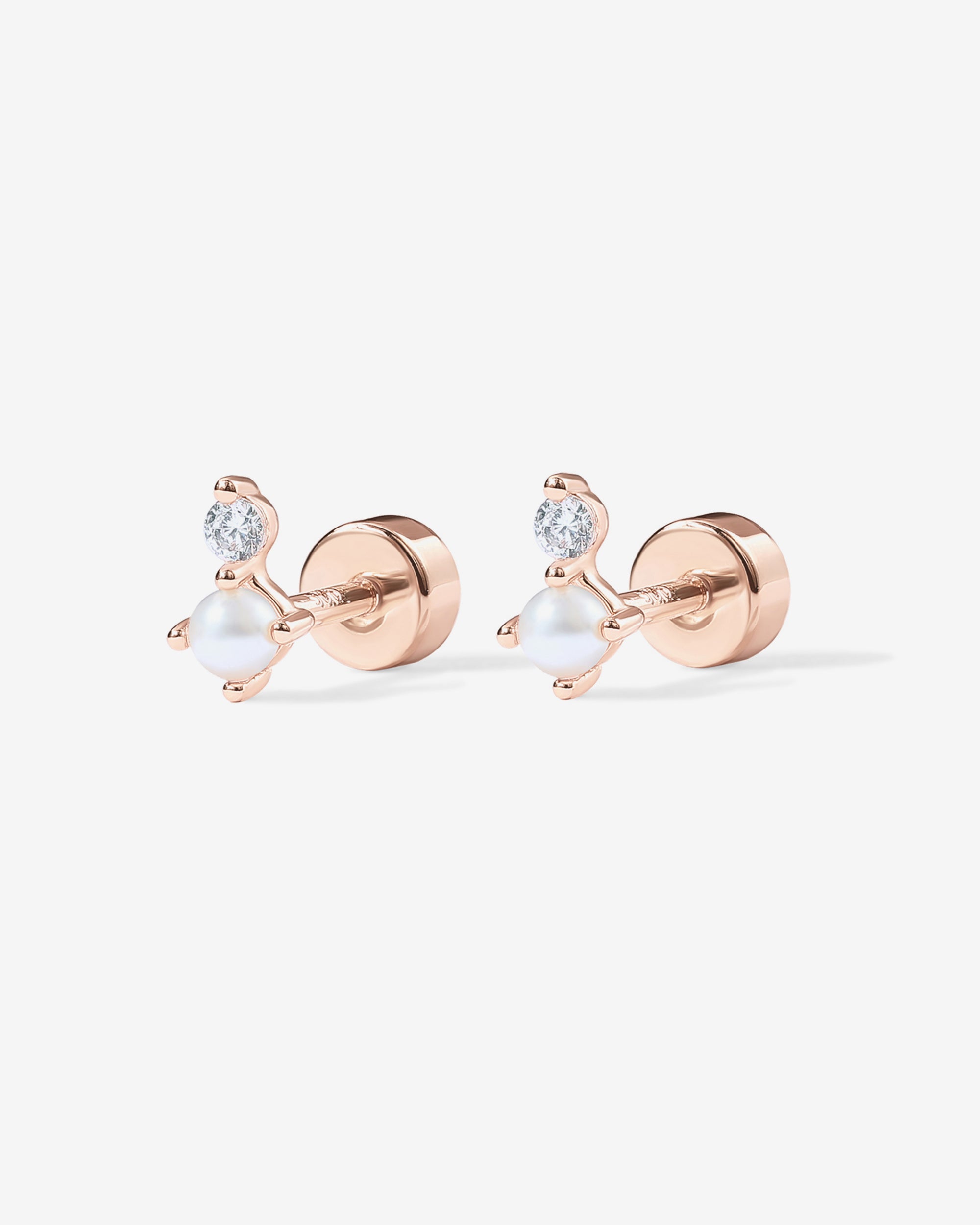 人気ブランド【PAVOI】Pearl Stud Flat Backピアス Pearl & Crystal Stud Screw Back Earrings – PAVOI