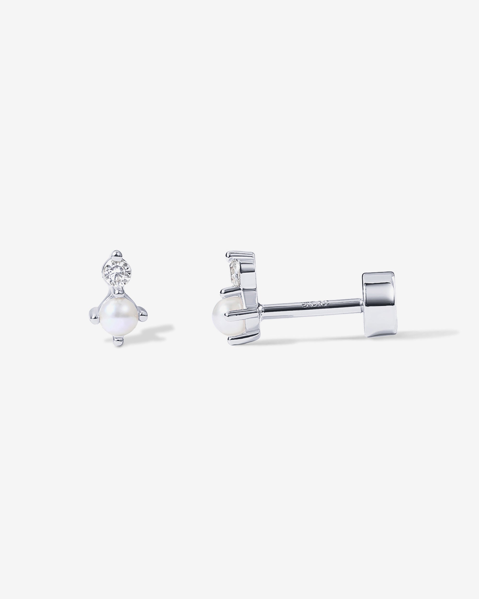 人気ブランド【PAVOI】Pearl Stud Flat Backピアス Pearl & Crystal Stud Screw Back Earrings – PAVOI