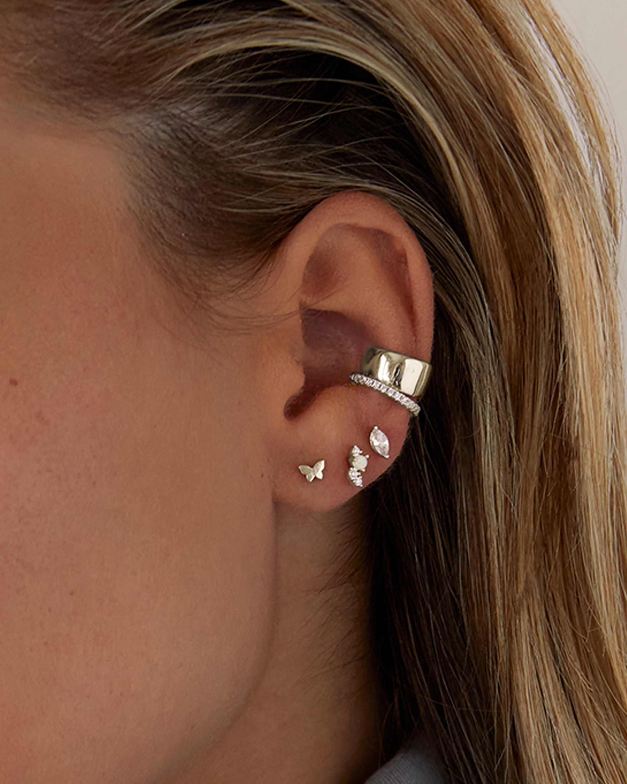 Snake Screw Back Gold Stud Earrings for Women by PAVOI