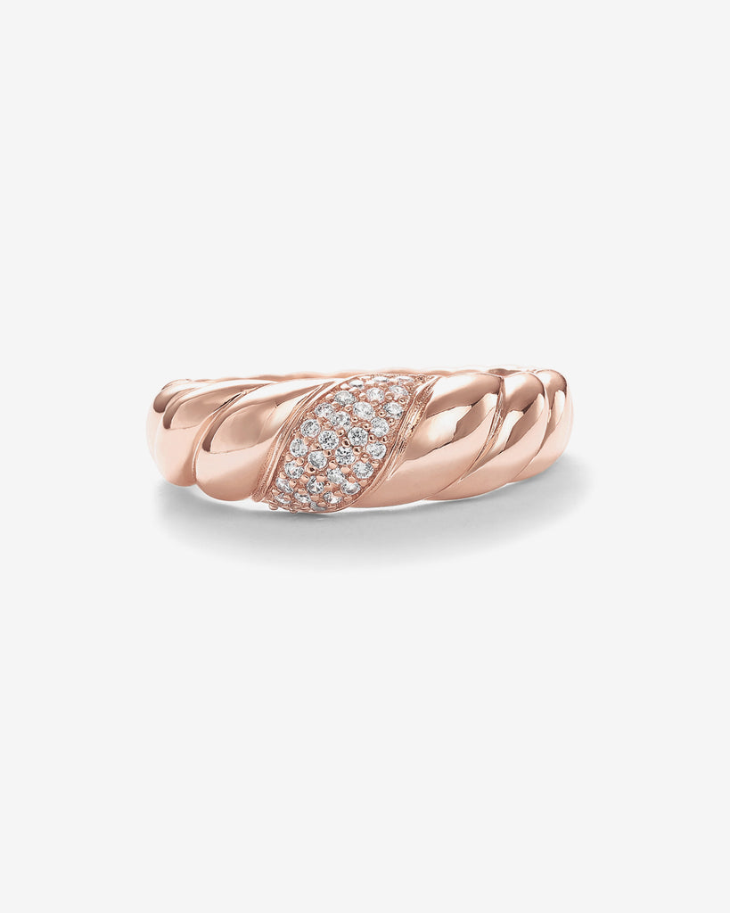 Cubic Zirconia Croissant Ring  Rings 