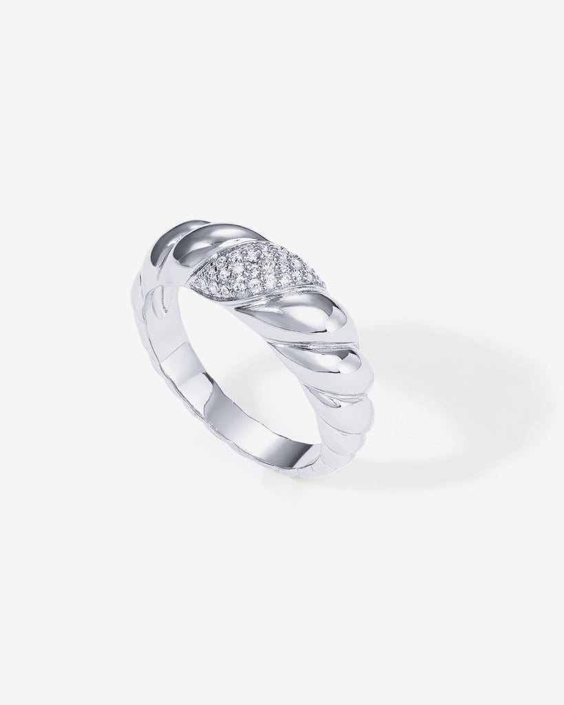 Cubic Zirconia Croissant Ring  Rings 