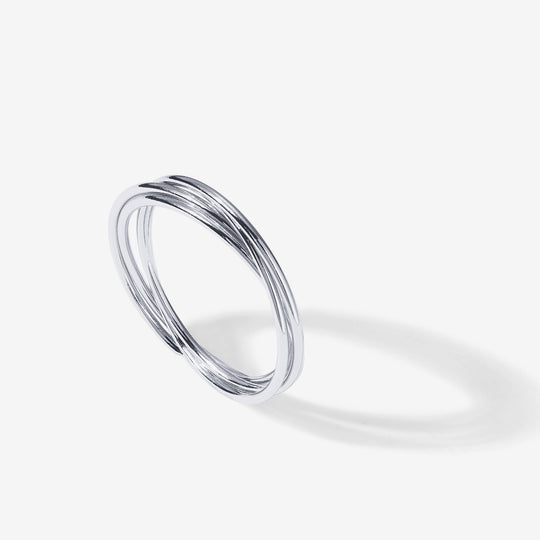 Four Ways Interlocked Spinning Anxiety Ring
