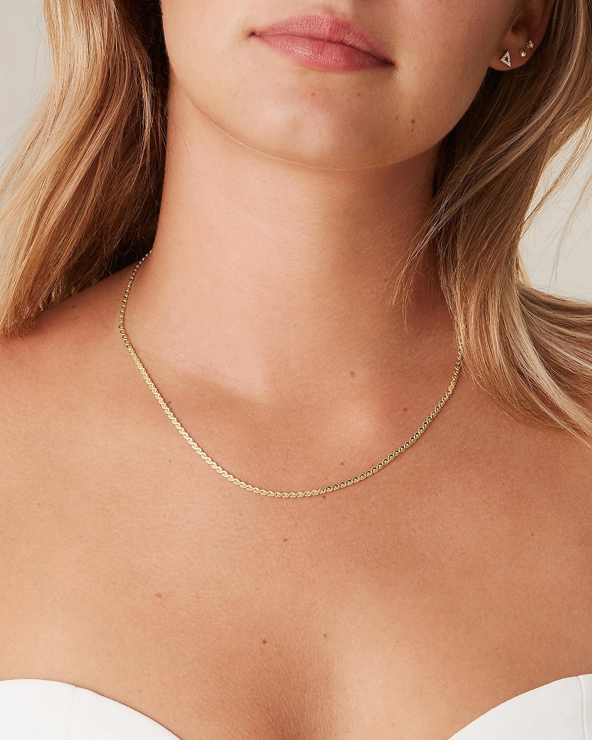 Vintage 14K Gold Serpentine Chain Necklace, Unisex – Boylerpf