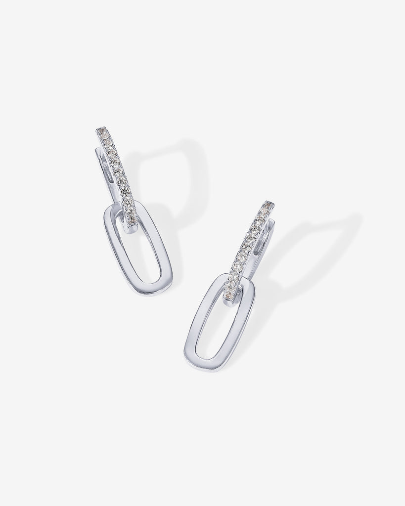 Cubic Zirconia Convertible Paperclip Link Earrings  Earring 