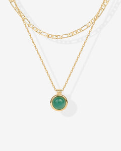 Carnelian and Aventurine Gemstone Layered Necklace