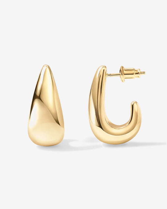 Teardrop Dome Hoop Earrings