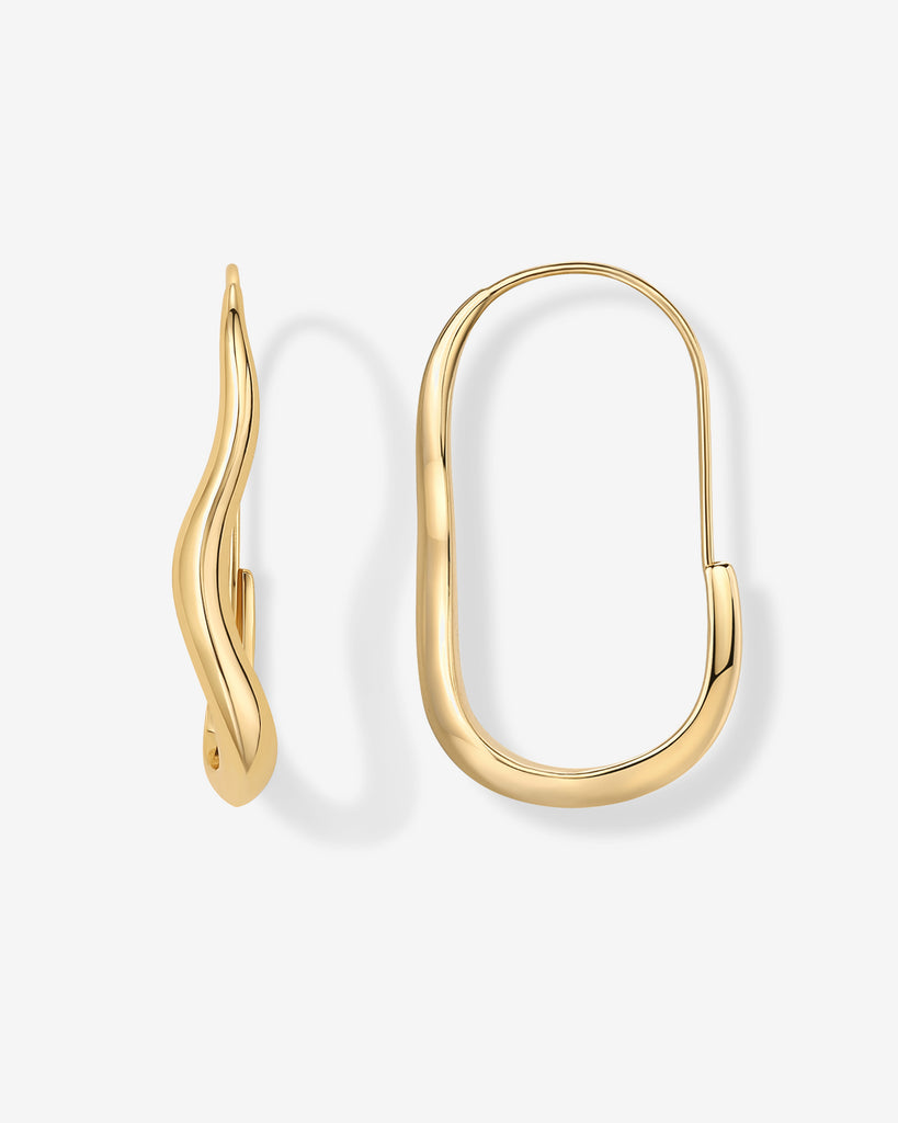 PAVOI 14K Gold Plated 925 Sterling Silver Post Square Edge Hoop Earrings |  Womens Open Hoop Earrings | Chunky Hoop Earrings