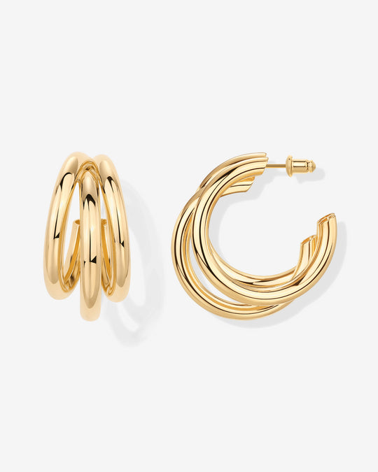 Triple Multi Hoop Chunky Earrings