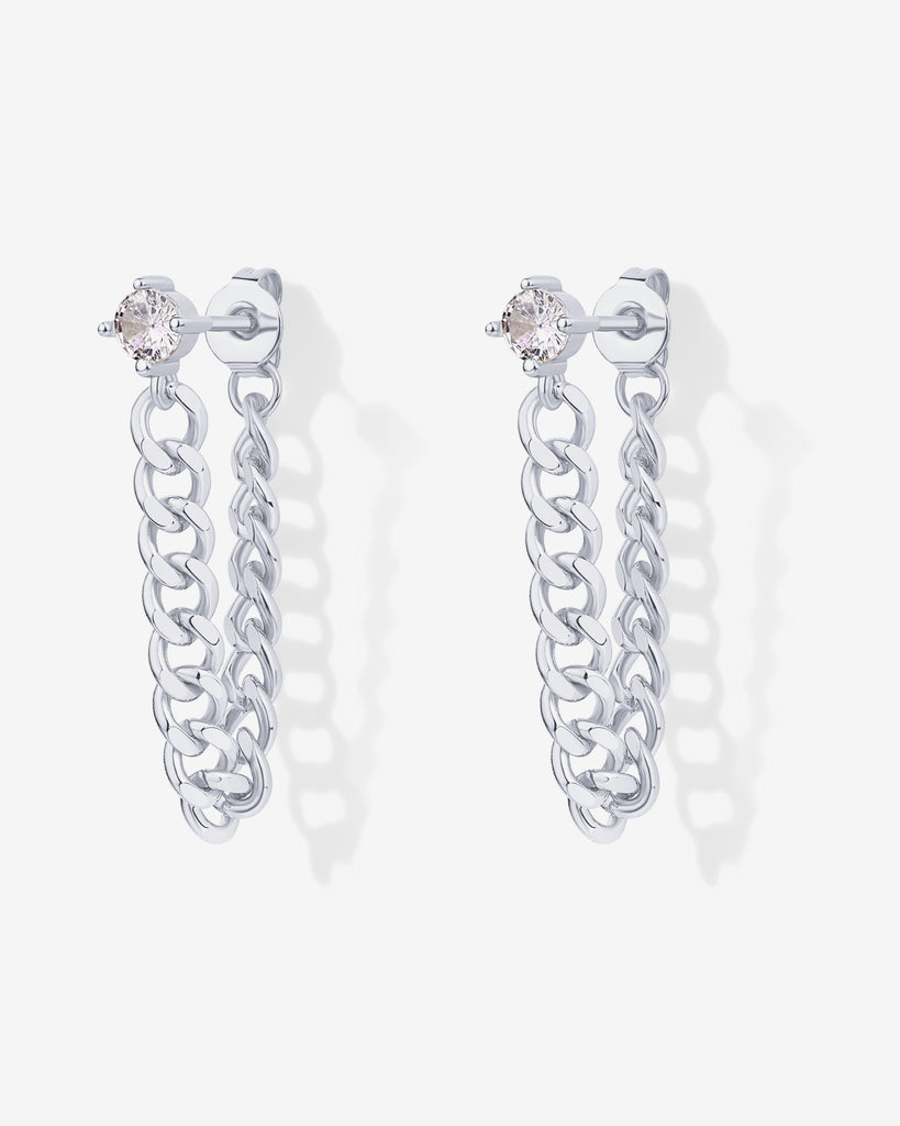 Cubic Zirconia Chained Earrings   