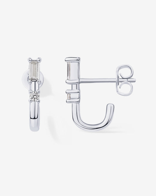 Baguette Half Huggie Earrings