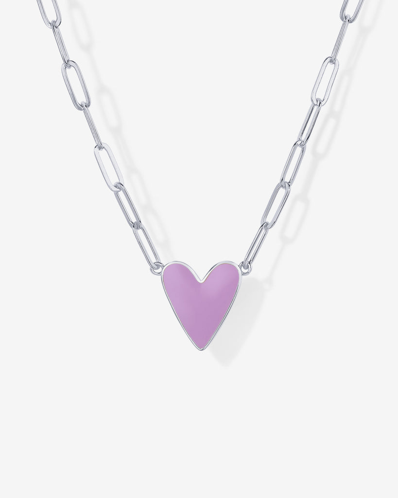 Heart Enamel Pendant Necklace   