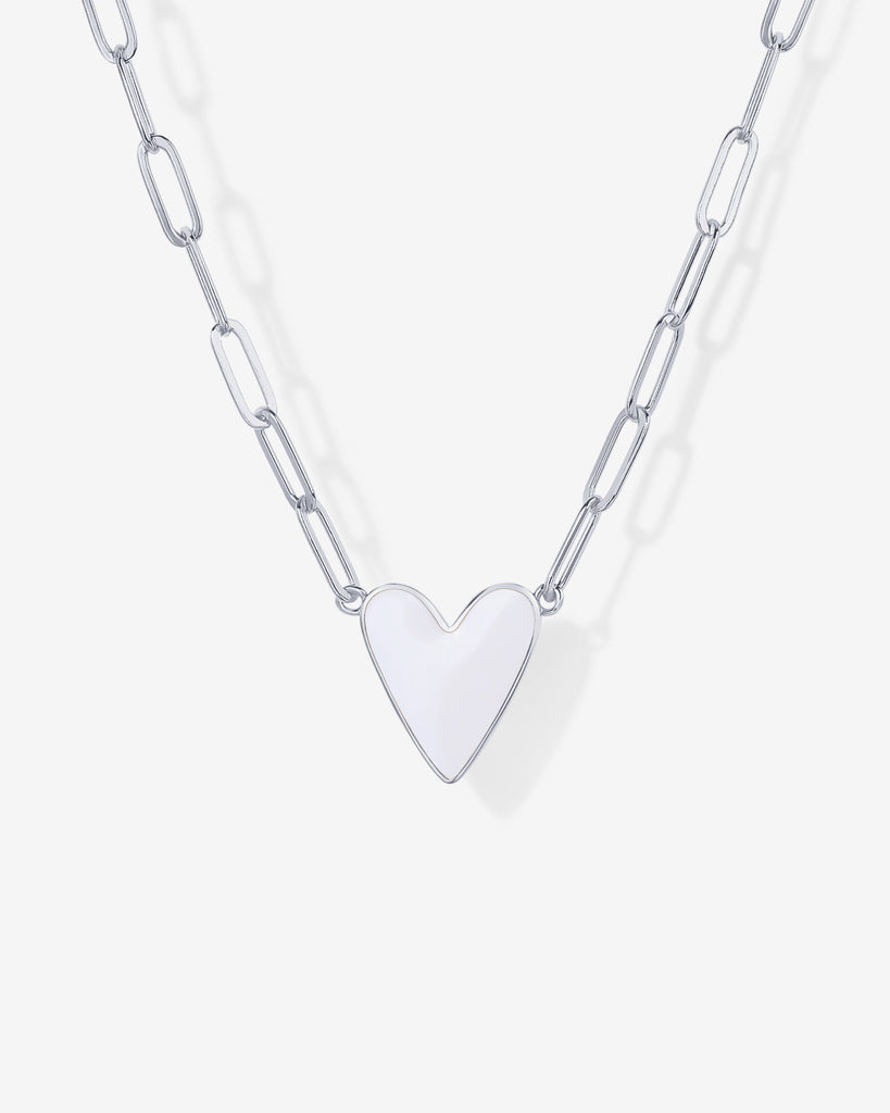 Heart Enamel Pendant Necklace   