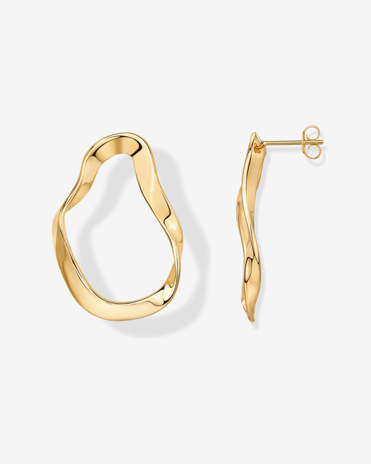Wavy Statement Drop Hoop Earrings
