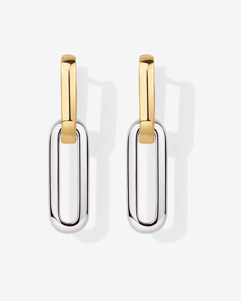 Two-Toned Link Chain Earrings
