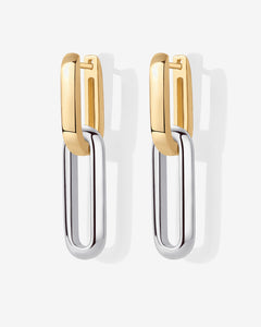 Two-Toned Link Chain Earrings