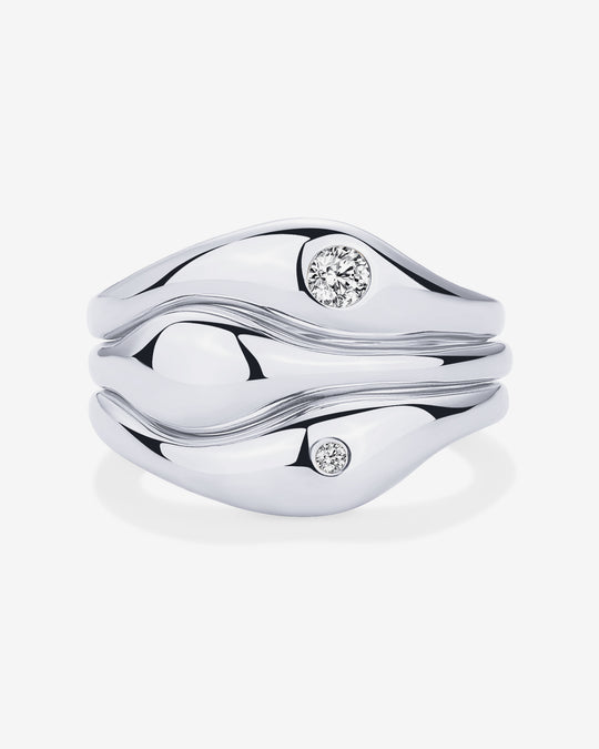 Wavy Triple Ring Stack Set