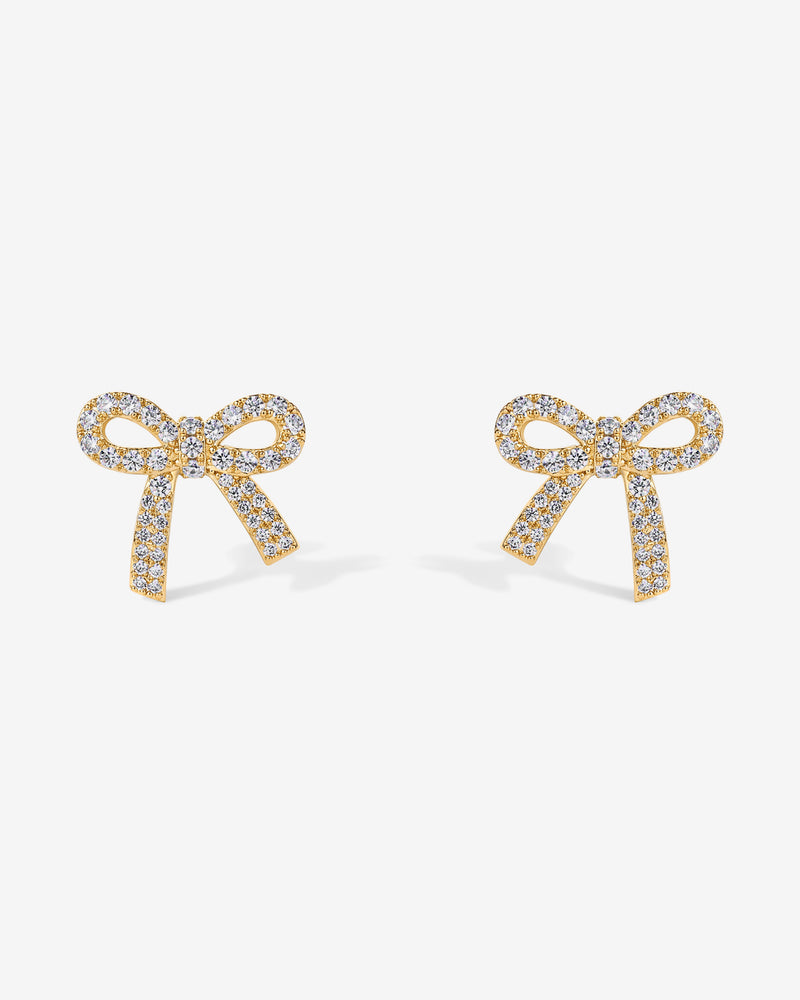 Cubic Zirconia Bow Stud Earrings