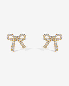 Cubic Zirconia Bow Stud Earrings