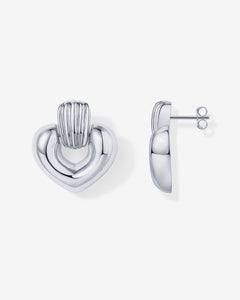 Mini Heart Door Knocker Earrings