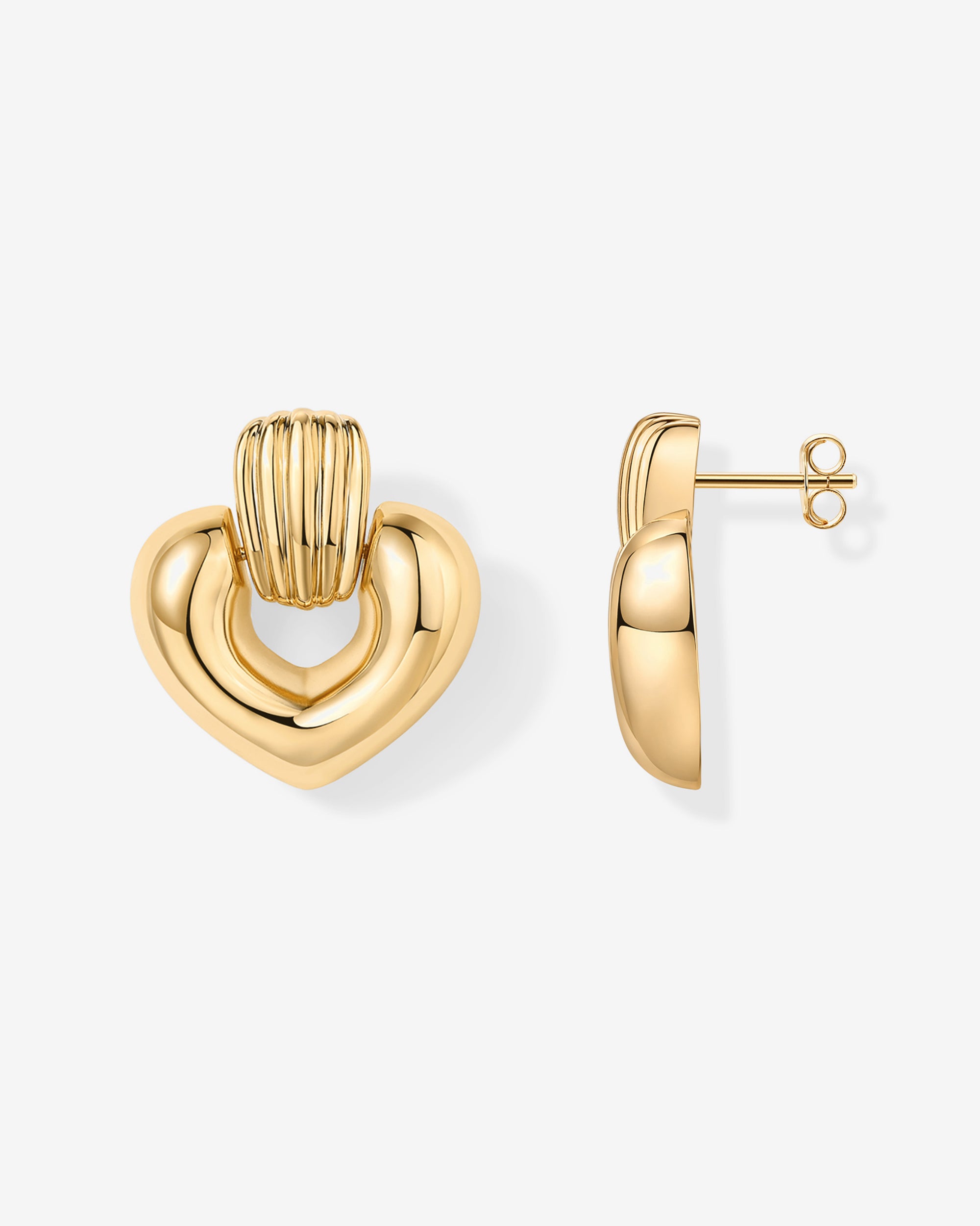 Mini Heart Door Knocker Earrings – PAVOI