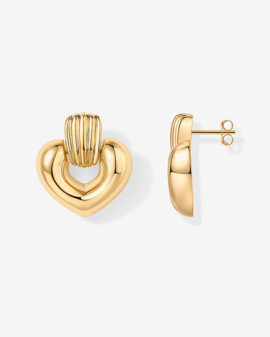Mini Heart Door Knocker Earrings