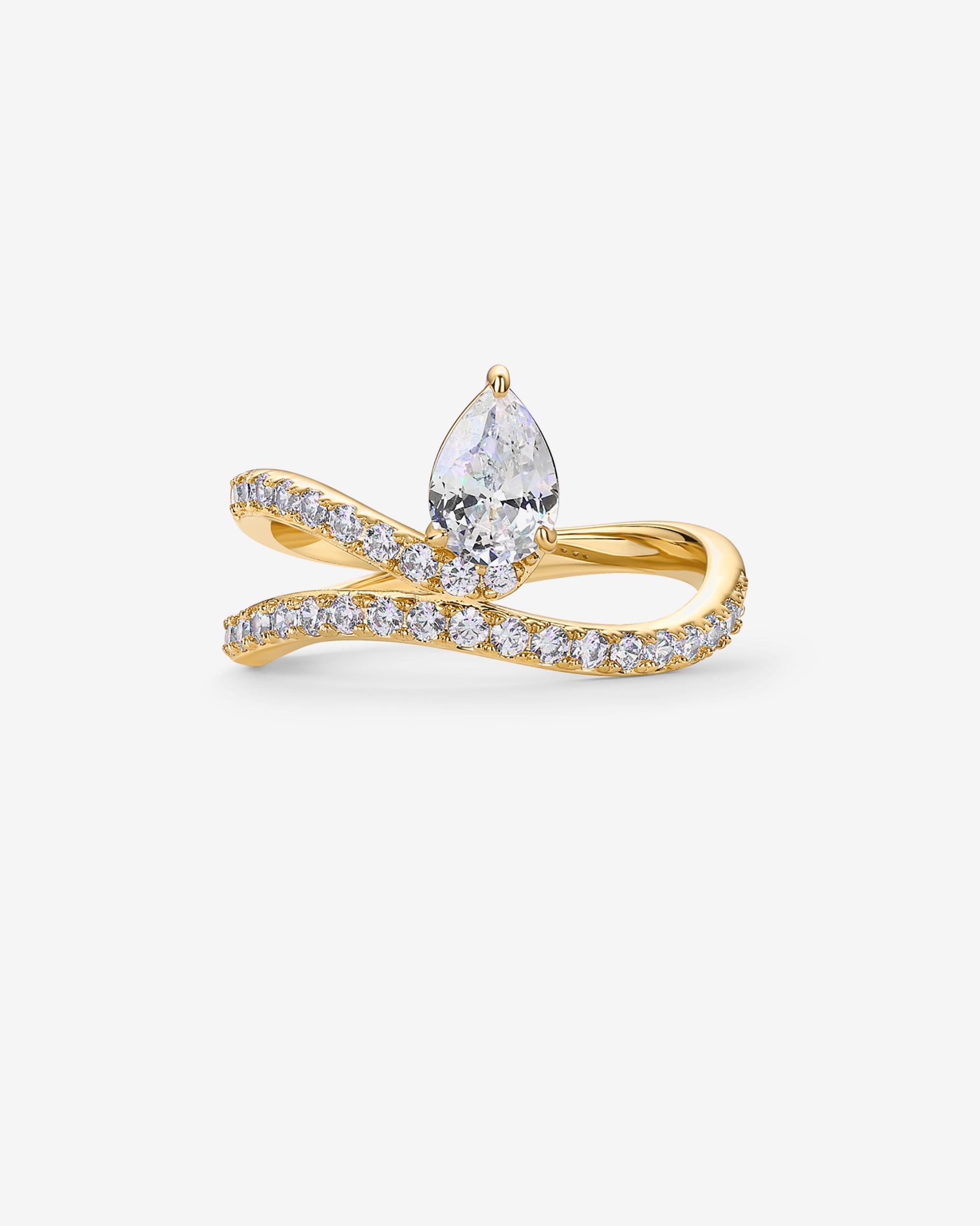 人気ブランド【PAVOI】CZ Pear Double Wavyリング Charming Pear Cubic Zirconia Wavy Ring – PAVOI