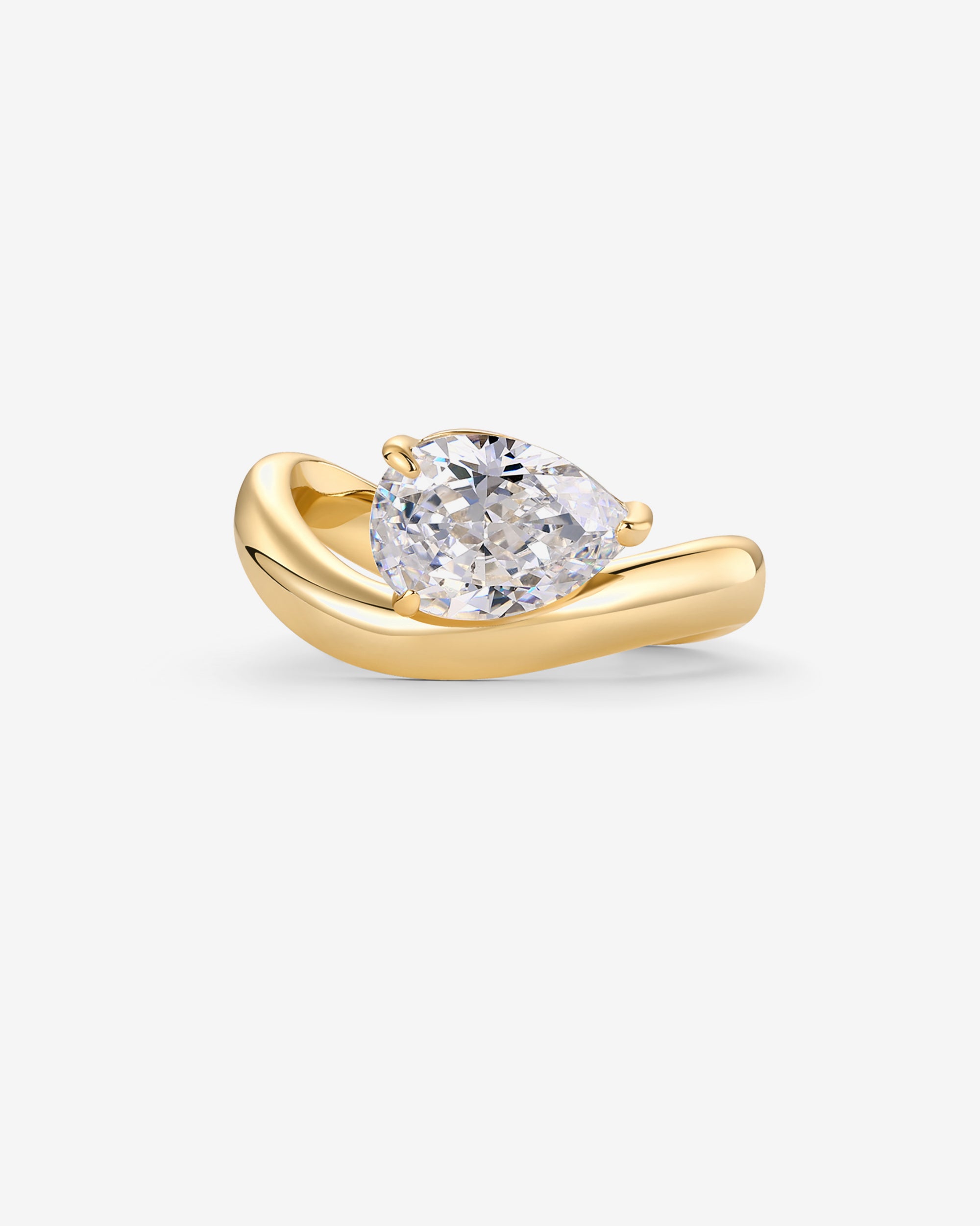 人気ブランド【PAVOI】CZ Pear Wavyリング Pear Cubic Zirconia Curved Ring – PAVOI
